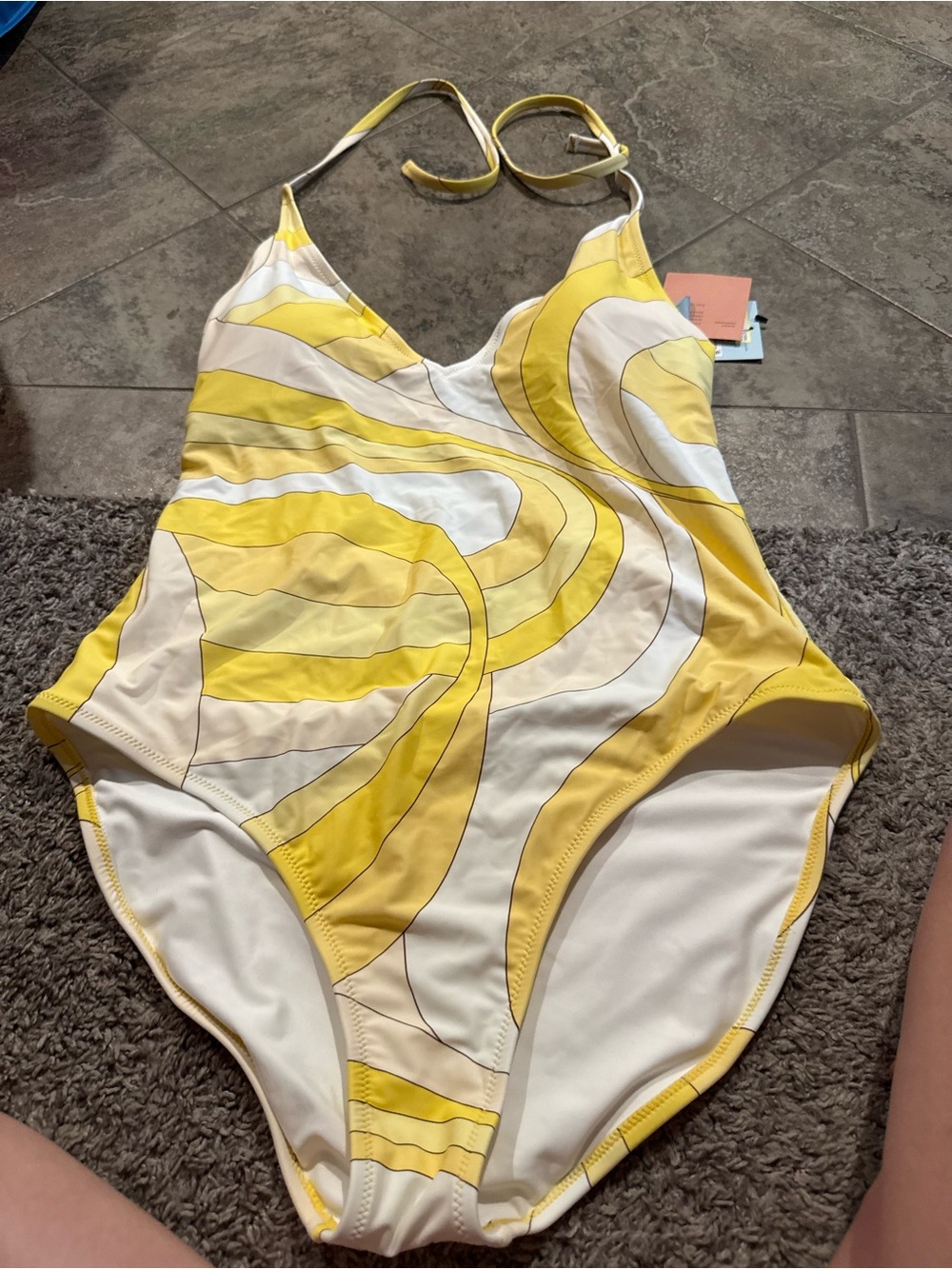 🐒 Shade and shore Yellow Geo print One-Piece Swimsuit